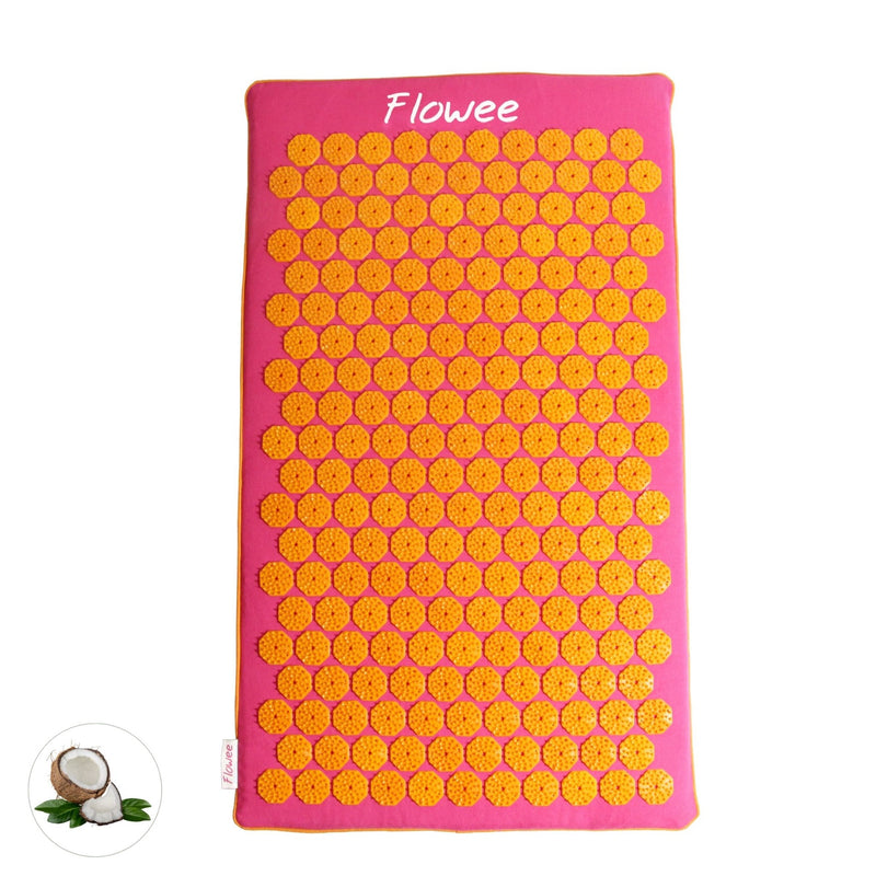 Spijkermat ECO Mandala - Fuchsia met oranje