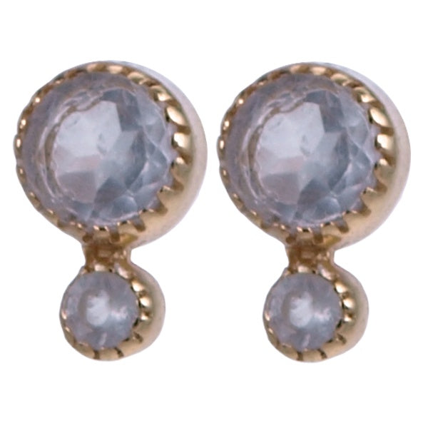 Zilver oorsteker Rozenkwarts Gold Plated