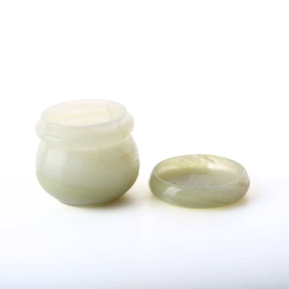 Aragoniet potje met deksel 7,5cm