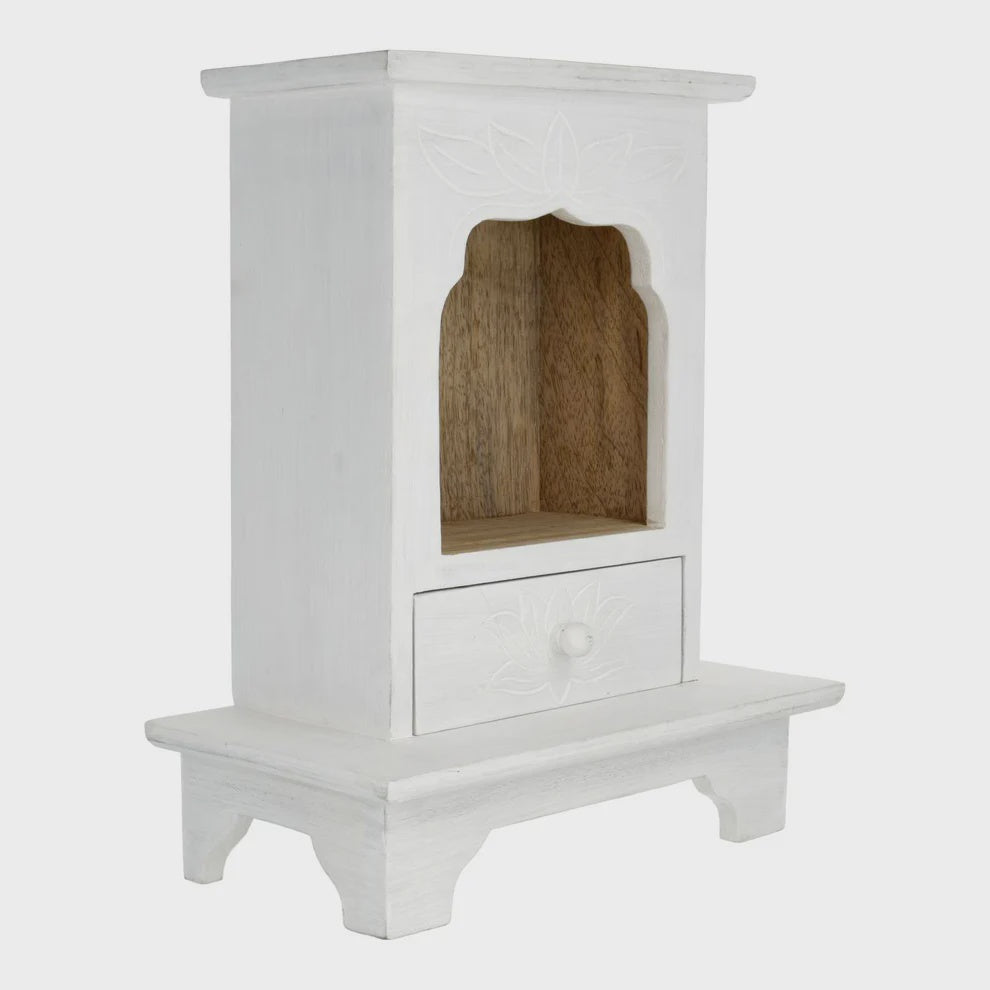 Altaar Mangohout  whitewash met lade