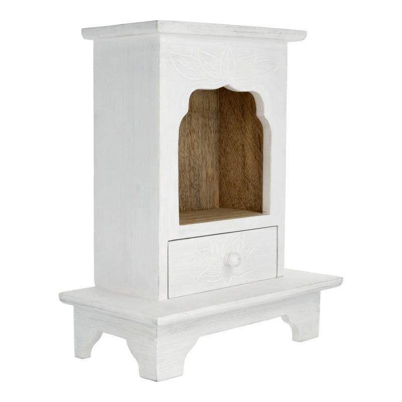 Altaar Mangohout  whitewash met lade