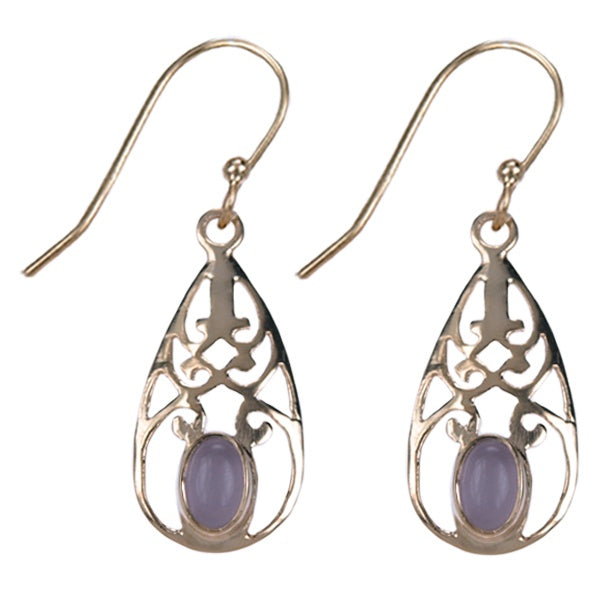 Zilver oorbellen Rozenkwarts Gold Plated