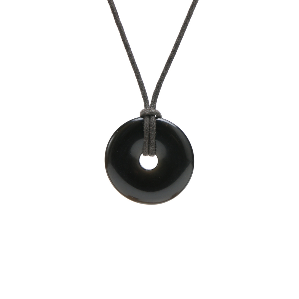 Obsidiaan Zwart donut hanger
