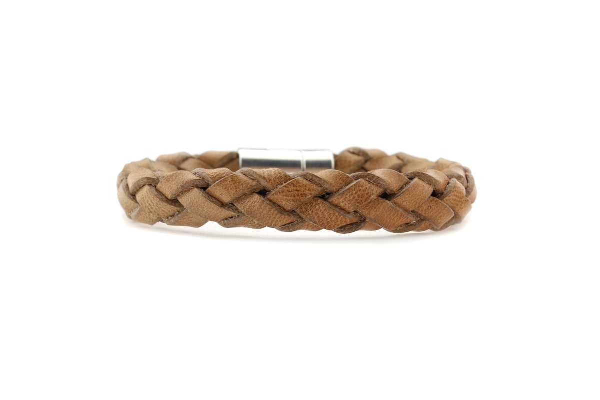 Herenarmband Bart Taupe 11x6 mm Leer