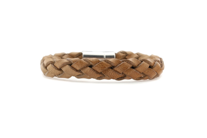 Herenarmband Bart Taupe 11x6 mm Leer