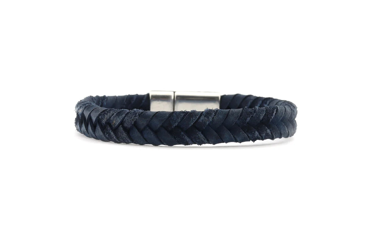 Herenarmband Theo‐vlecht Vintage Leer