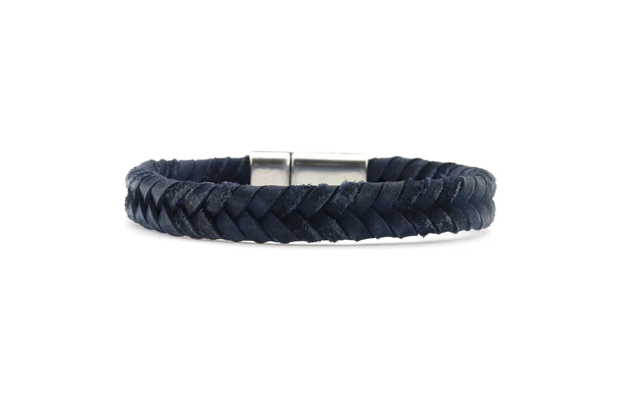Herenarmband Theo‐vlecht Vintage Leer