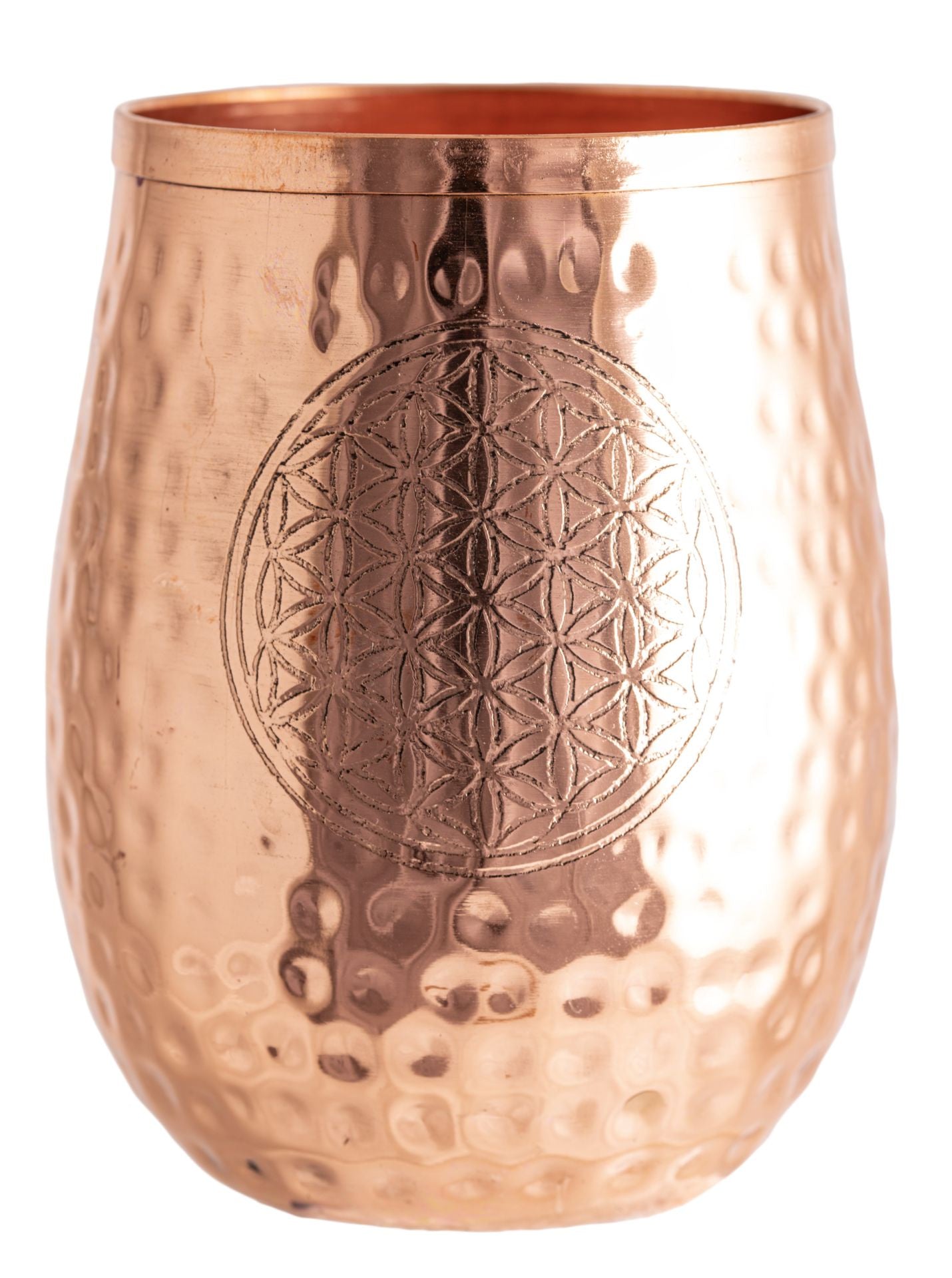 Koperen drinkbeker Flower of life