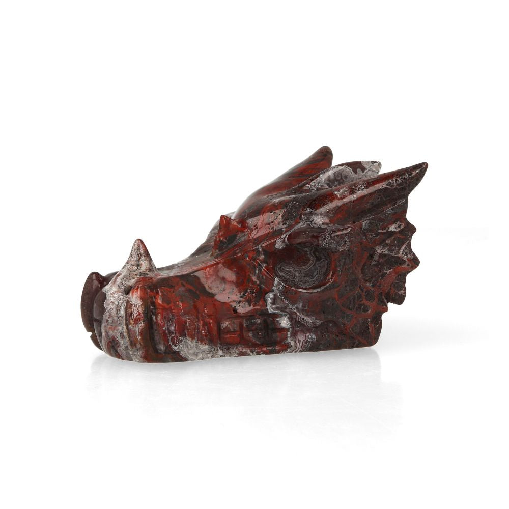 Red Crazy Lace Agaat Dragon Skull