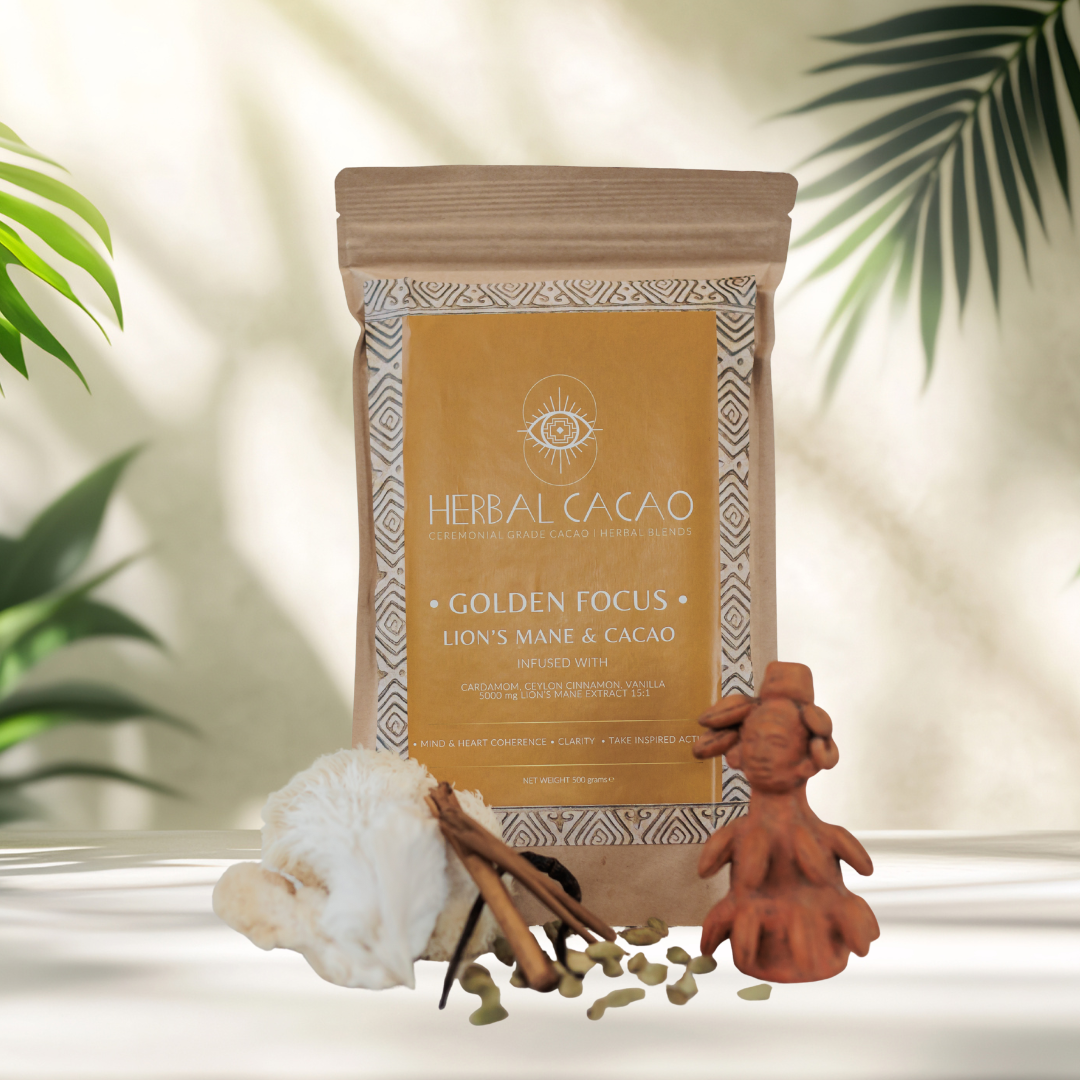 Herbal Cacao Lion's Mane & Cacao - Golden Focus 500gr