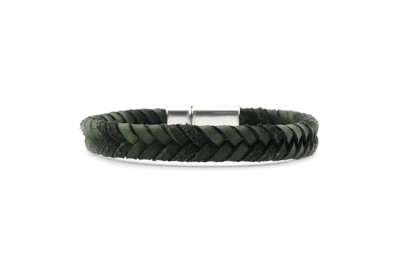 Herenarmband Theo‐vlecht Vintage Leer