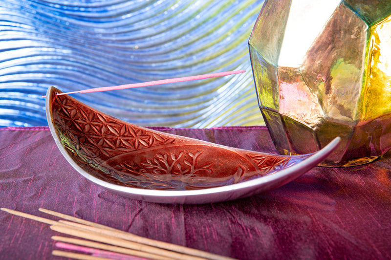 Schaaltje Tree of Life aluminium bruin maan