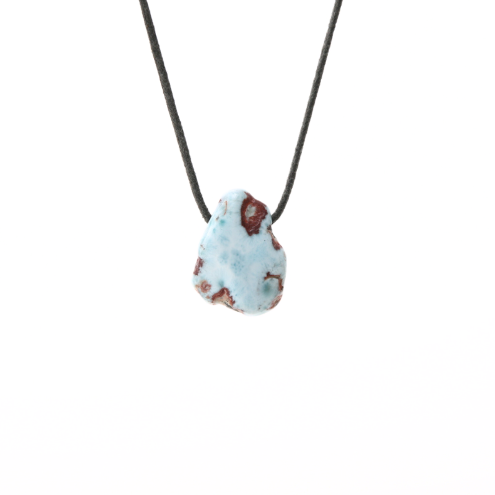 Larimar trommelsteen geboord