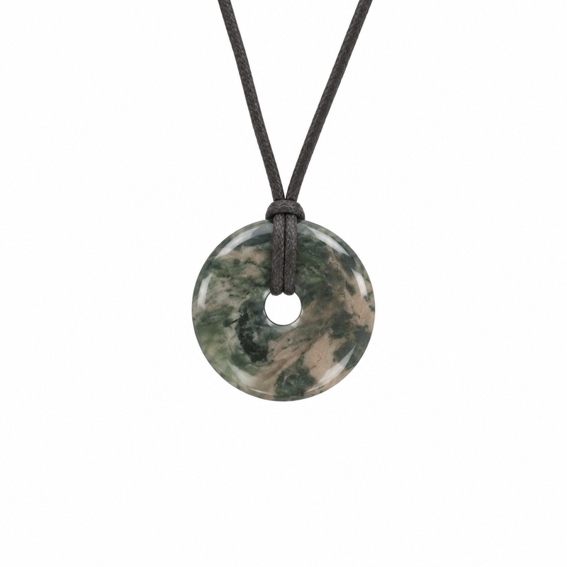 Nine Dragon Jade Donut Hanger 3cm