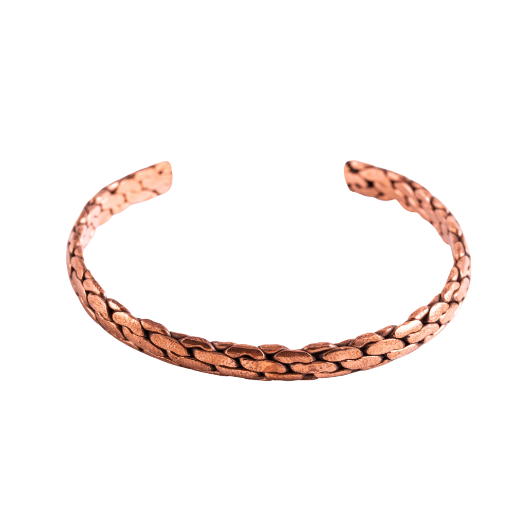 Koperen armband gevlochten #2