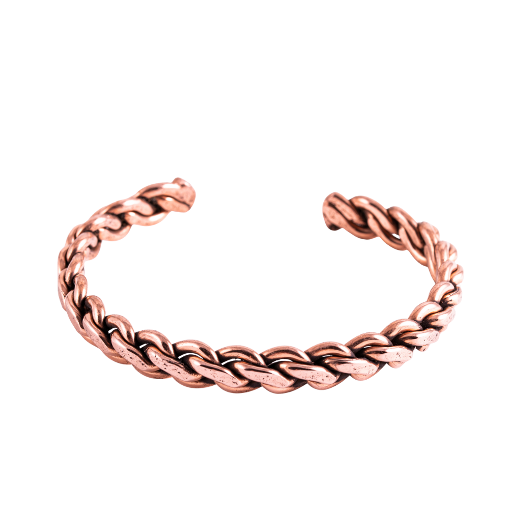 Koperen armband gevlochten