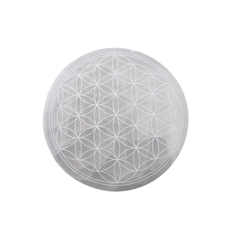 Seleniet oplaad schijf flower of life 12,5 cm
