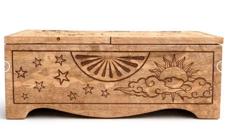 Spirituele Opbergbox met Zon- en Maanreliëf