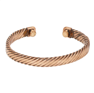 Armband koper gedraaid motief magnetisch