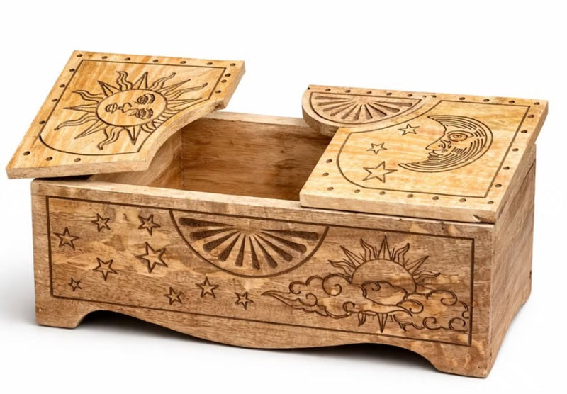 Spirituele Opbergbox met Zon- en Maanreliëf