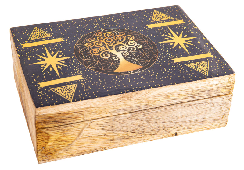Opbergdoos van hout fantasy Tree of Life