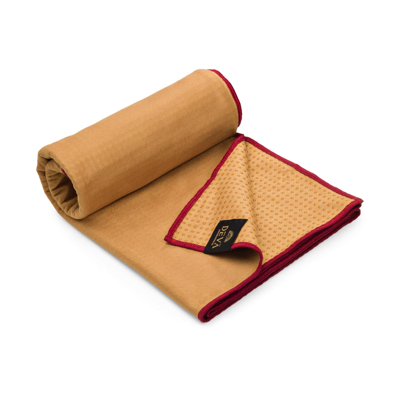 Deva Yoga -  Yoga  Handdoek - Dark Yellow Mandala