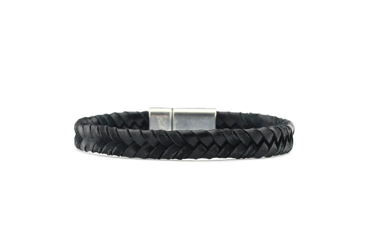 Herenarmband Theo‐vlecht Vintage Leer