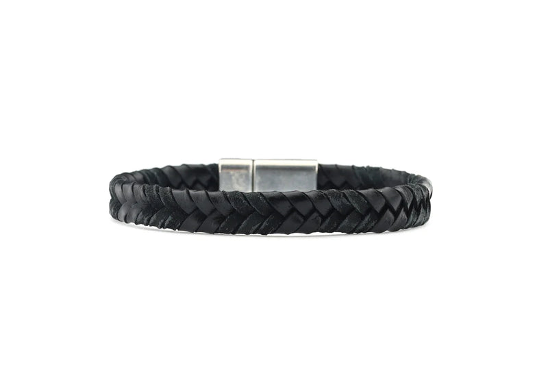 Herenarmband Theo‐vlecht Vintage Leer