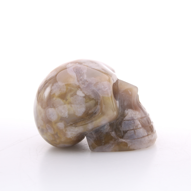 Agaat Bloem Skull - 1