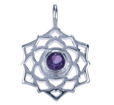 Zilveren hanger Kruin Chakra