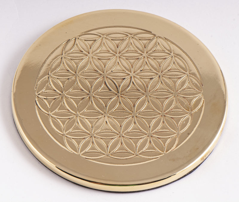 Onderzetter Flower of Life Messing