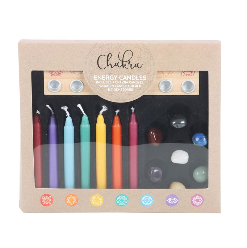 Chakra energie kaars en kristal gift set