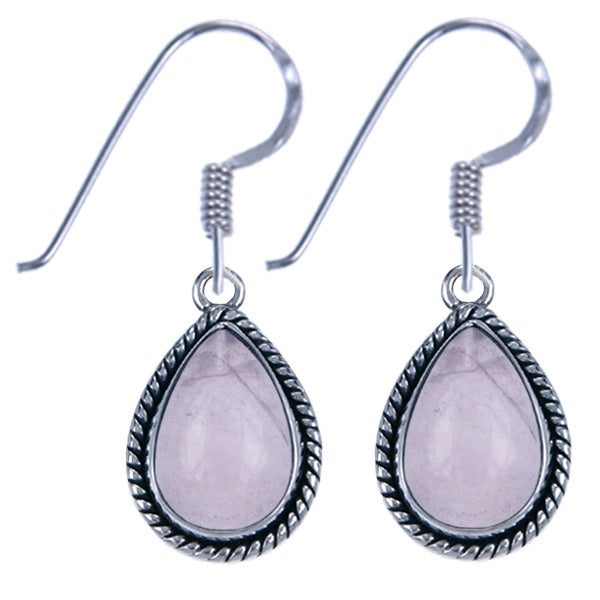 Zilveren oorbellen Rozenkwarts - 7