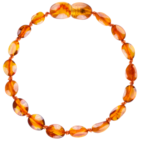 Barnsteen armband kinderen Cognac Bean