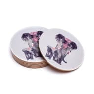 Roze olifant onderzetters set van 6