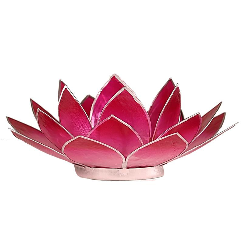 Lotus sfeerlicht roze zilverrand*