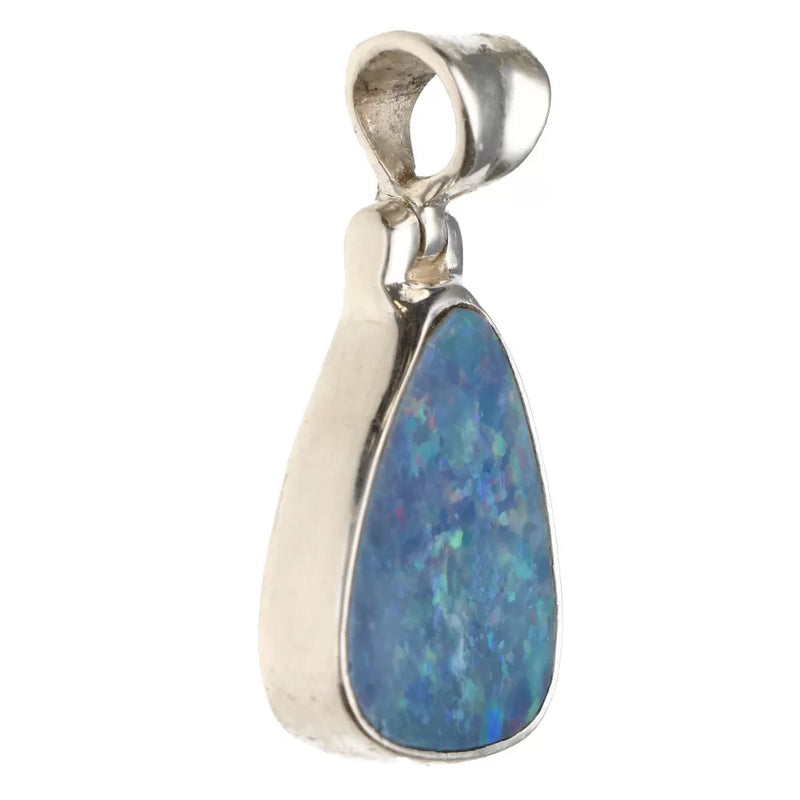 Zilveren 925 Hanger Blauwe Opaal