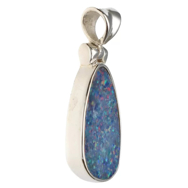 Zilveren 925 Hanger Blauwe Opaal - A