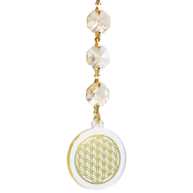 Feng Shui Bloem des Levens raamdecoratie champagne