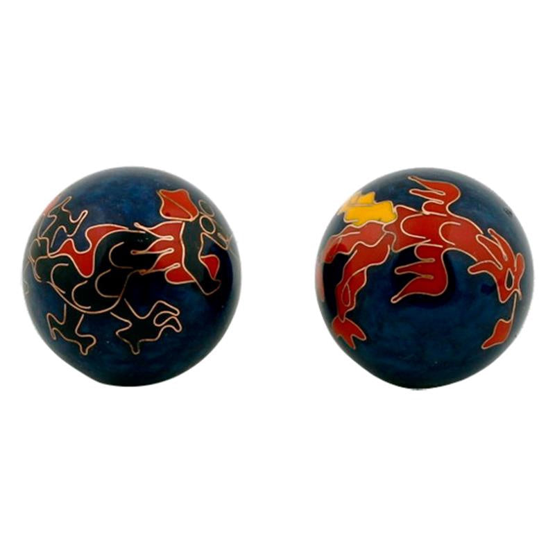 Meridiaankogels Draak & Phoenix donkerblauw 3.5cm