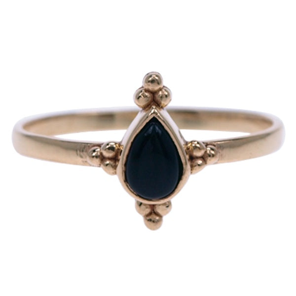 Zilveren ring Onyx Gold Plated