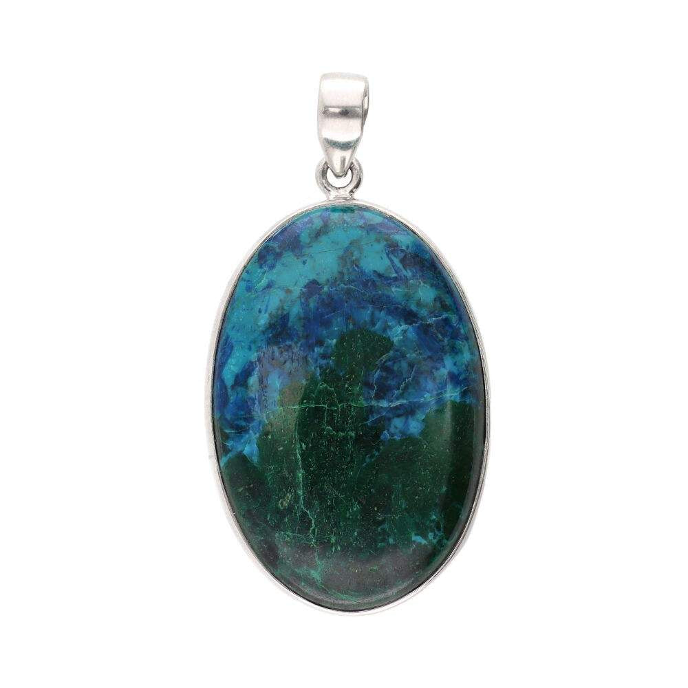 Chrysocolla Zilveren 925 Hanger - A