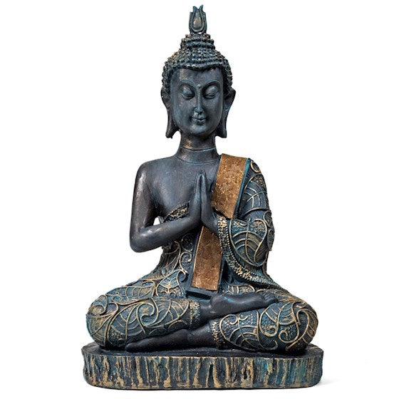 Boeddha in Meditatie antieke finish Thailand 380 gram