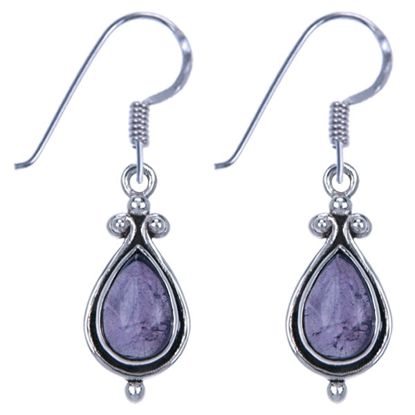 Zilveren oorbellen Amethist - 10