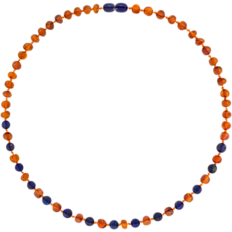 Barnsteen ketting lapis lazulli (adult)