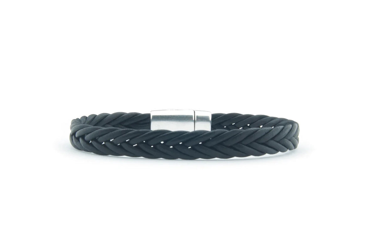 Herenarmband Dennis zwarte vlecht Leer