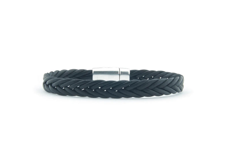 Herenarmband Dennis zwarte vlecht Leer