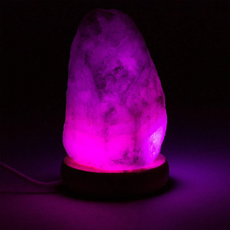 Mini Mood zoutlamp ruw USB + LED