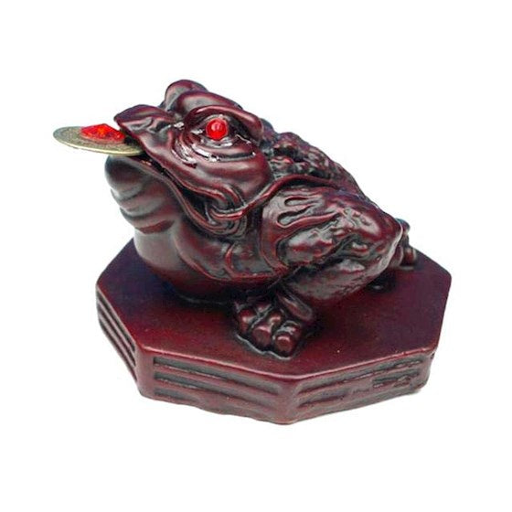 Minibeeldje Feng Shui kikker rood