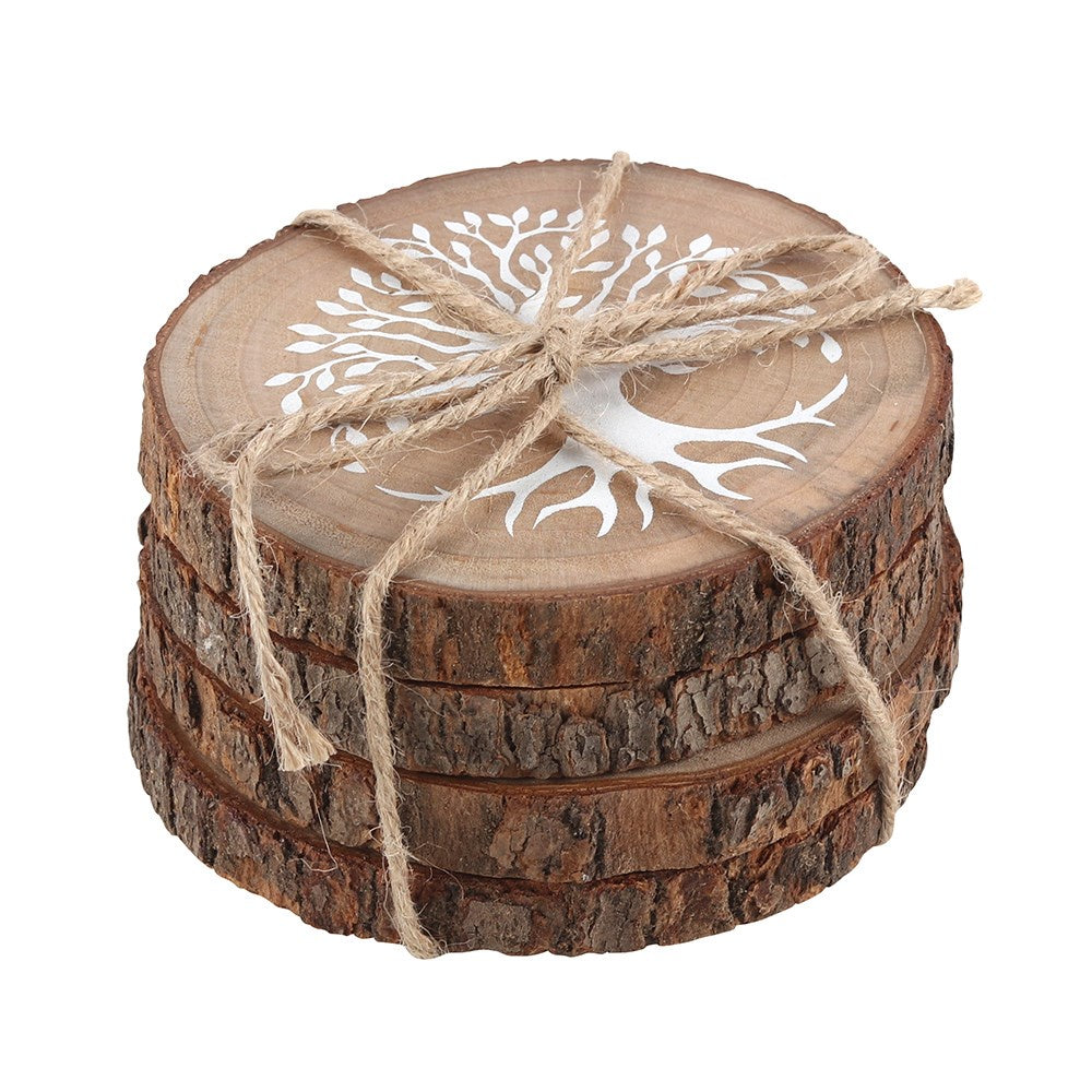 Onderzetters set tree of life hout